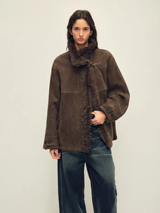 Glam Belle Tuscan curly wool shearling jacket product image 06