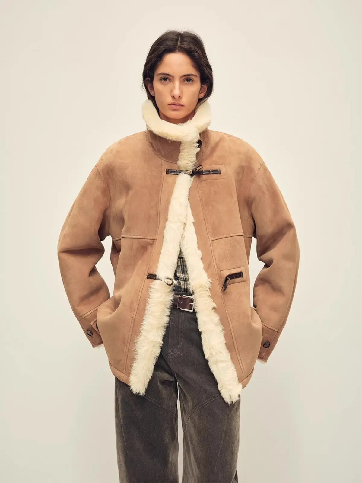 Glam Belle Tuscan curly wool shearling jacket product image 09