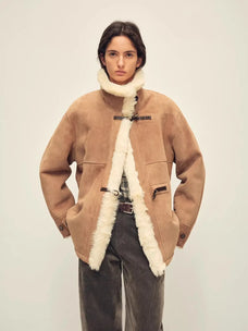 Glam Belle Tuscan curly wool shearling jacket product image 09