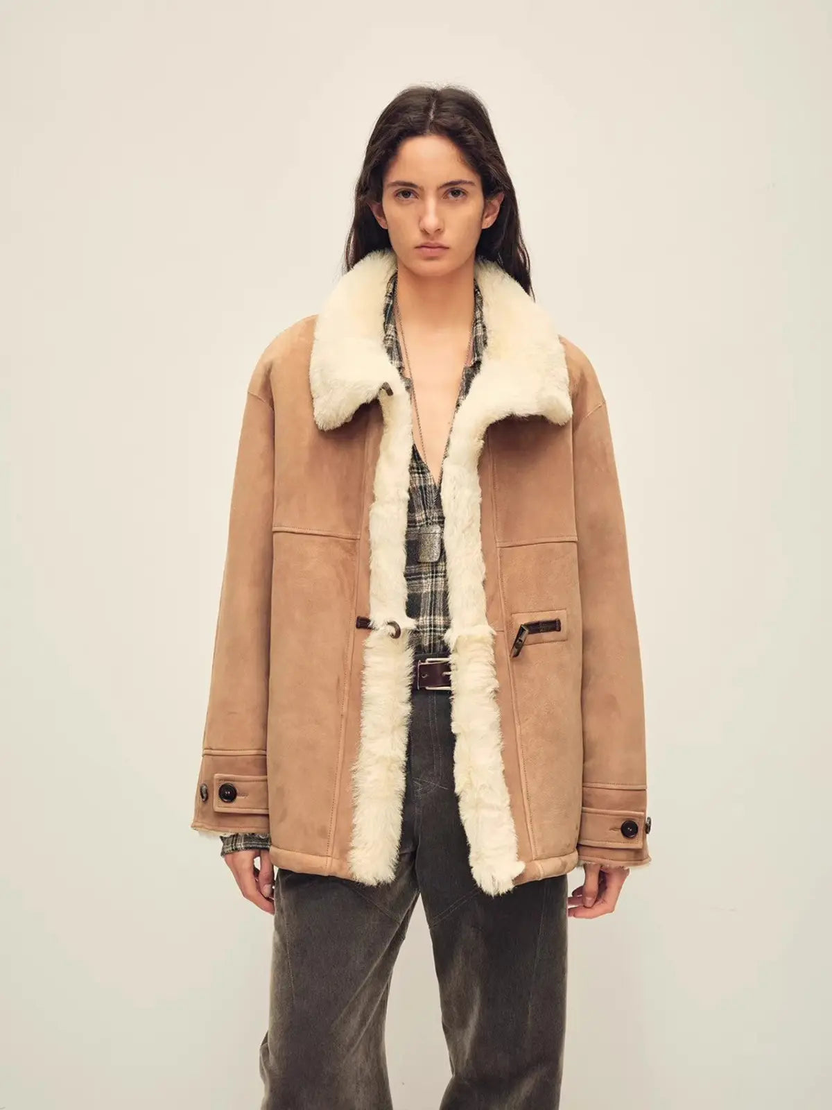 Glam Belle Tuscan curly wool shearling jacket product image 10