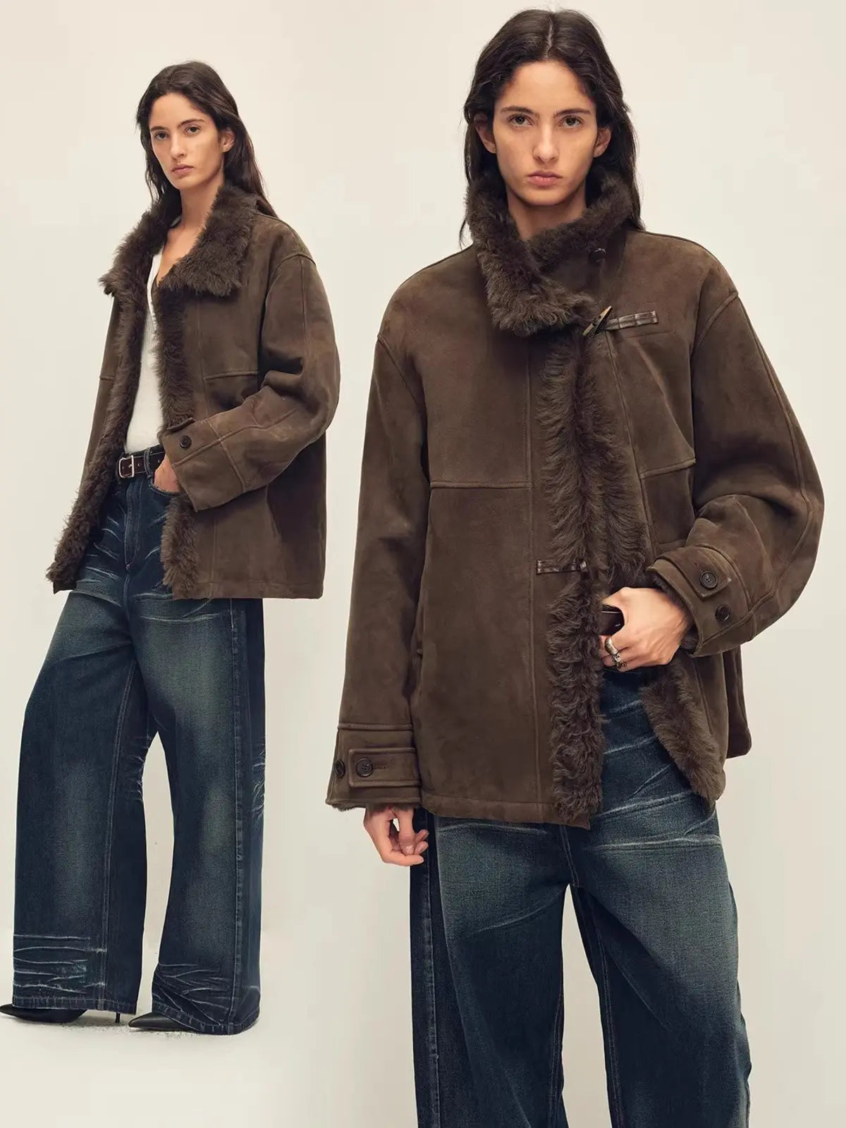 Glam Belle Tuscan curly wool shearling jacket product image 12