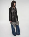 Goatskin simple and versatile retro suit - style leather windbreaker jacket "Fashionable Kosi" - variant_title