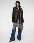 Goatskin simple and versatile retro suit - style leather windbreaker jacket "Fashionable Kosi" - variant_title