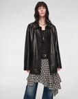 Goatskin simple and versatile retro suit - style leather windbreaker jacket "Fashionable Kosi" - variant_title