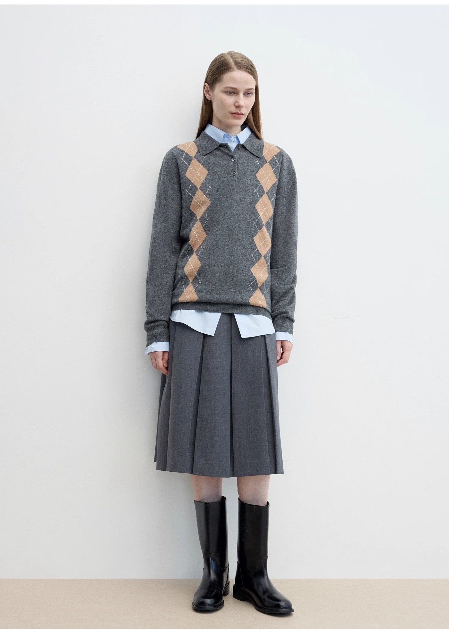 "Graduate" Machine Washable Wool Polo Neck Sweater Preppy Vintage Top - variant_title