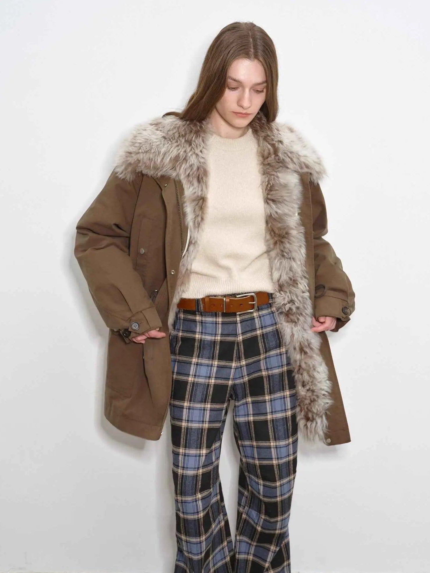 Firelady Fur Green Mile Miracle dark brown parka casual front view