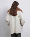 Firelady Fur Green Mile Miracle beige goose down parka back view