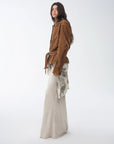 "Haruno Dream" retro distressed flocked denim low waistband long sleeve shirt women's jacket - variant_title