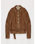 "Haruno Dream" retro distressed flocked denim low waistband long sleeve shirt women's jacket - variant_title