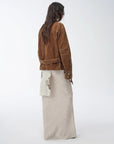 "Haruno Dream" retro distressed flocked denim low waistband long sleeve shirt women's jacket - variant_title