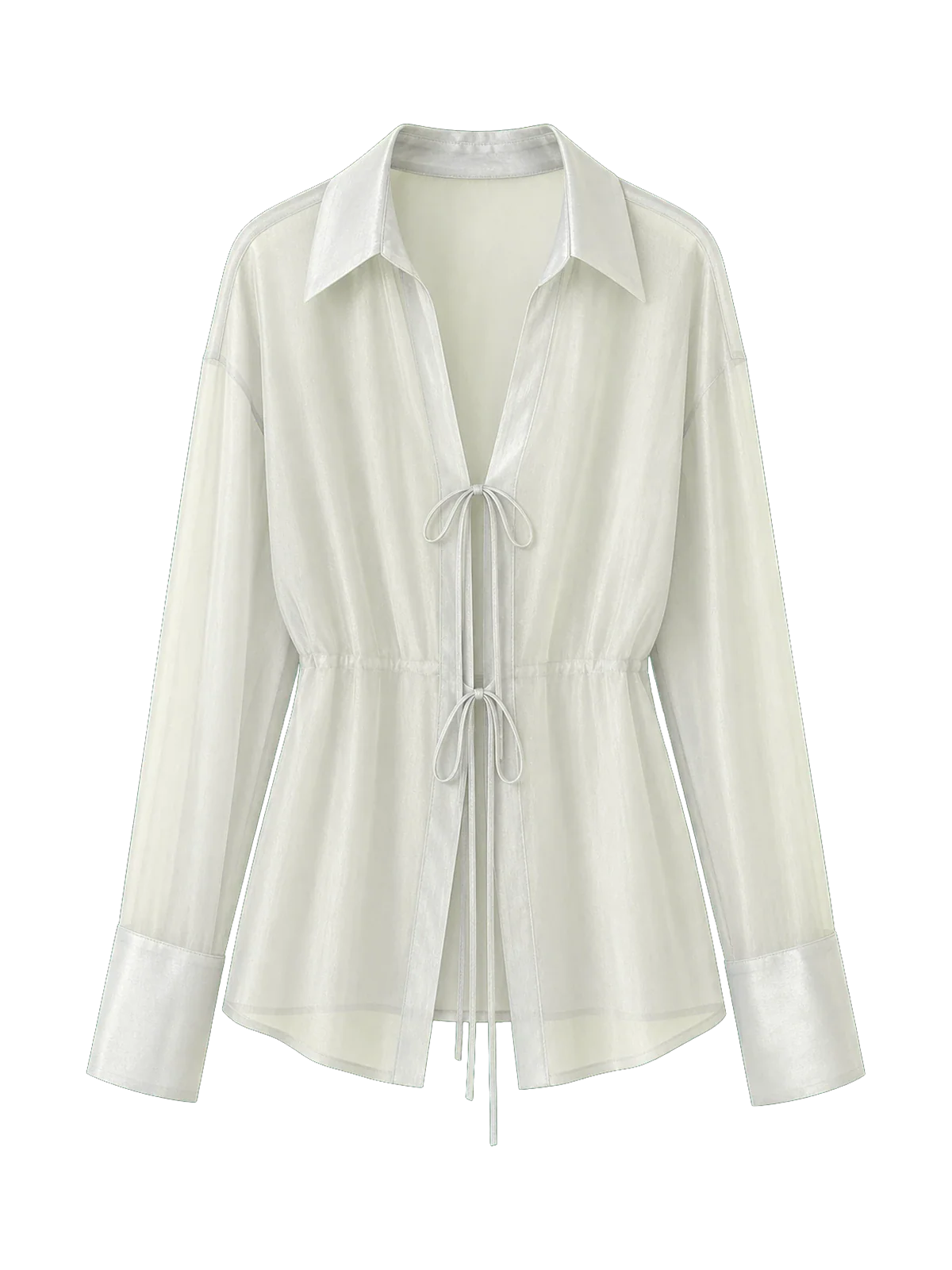 "Hazy Moonlight" light purple sheer silk chiffon shirt product image