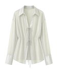 "Hazy Moonlight" light purple sheer silk chiffon shirt product image