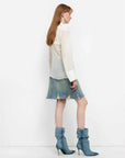 "Hazy Moonlight" off-white silk chiffon shirt side view