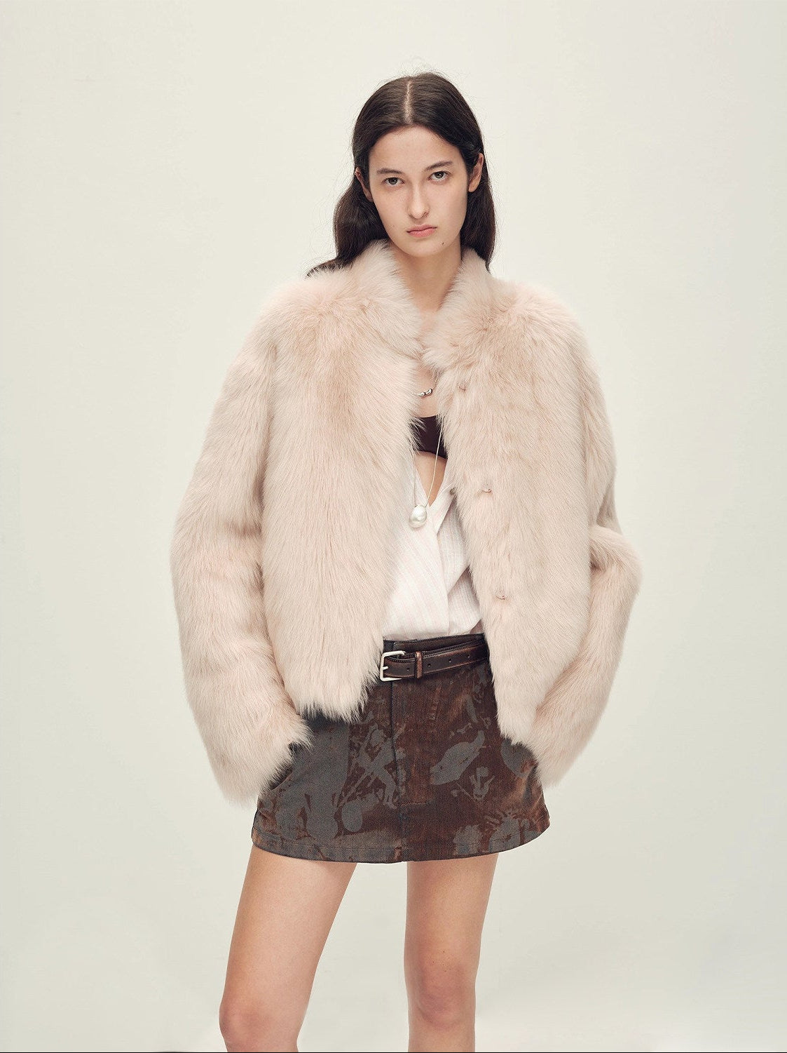"Healing Eros" casual stand - up collar short Toscana Shearing Coat winter