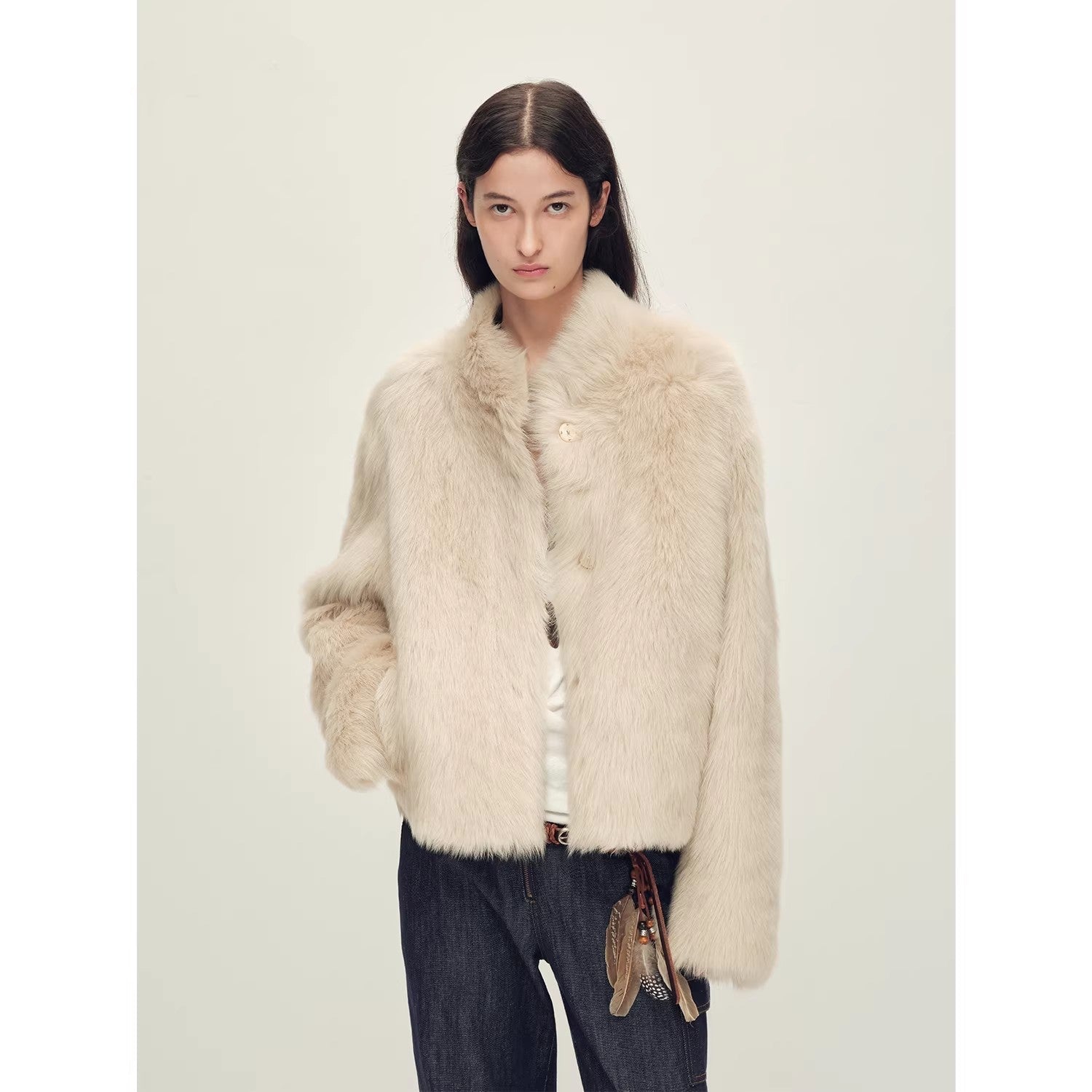 "Healing Eros" casual stand - up collar short Toscana Shearing Coat winter