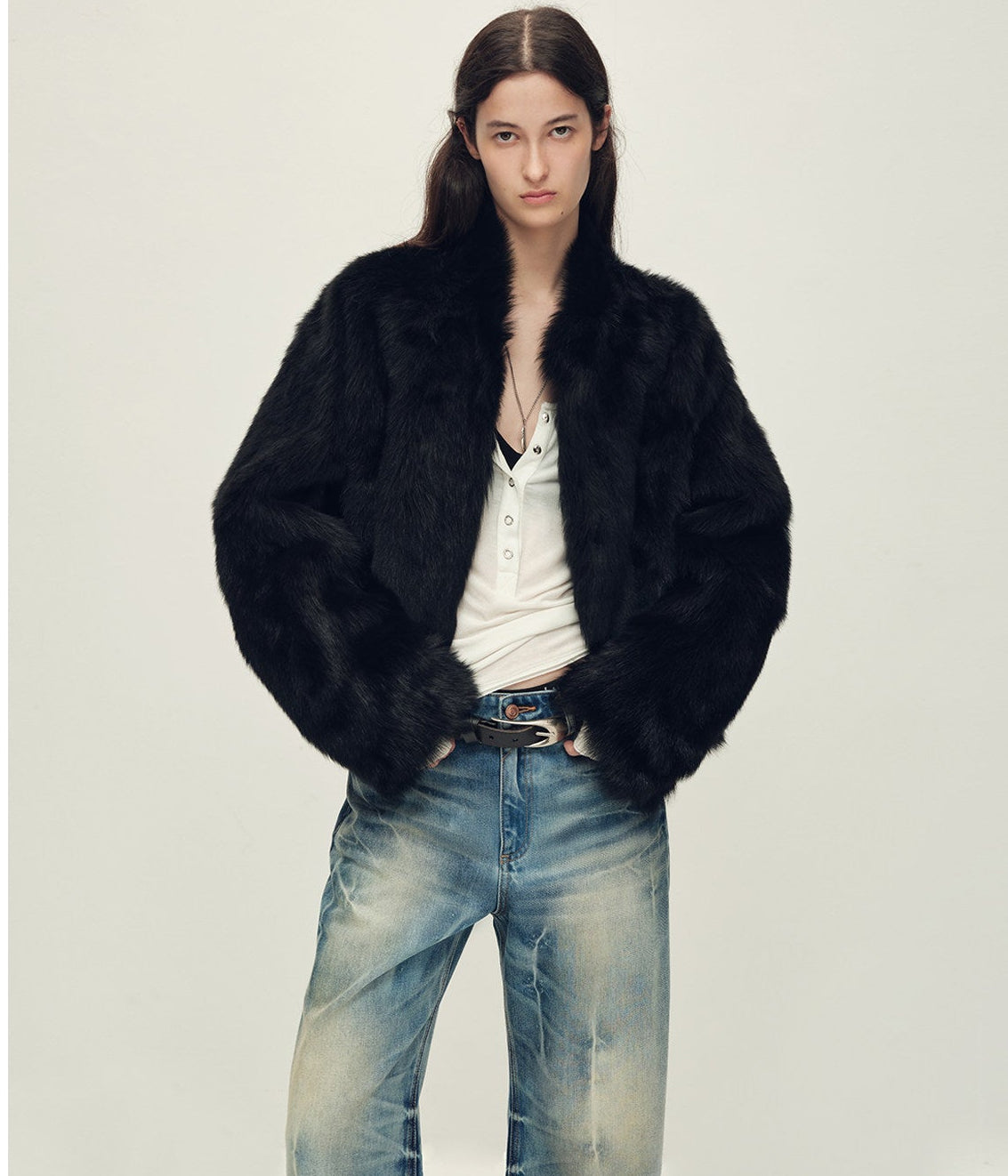 "Healing Eros" casual stand - up collar short Toscana Shearing Coat winter