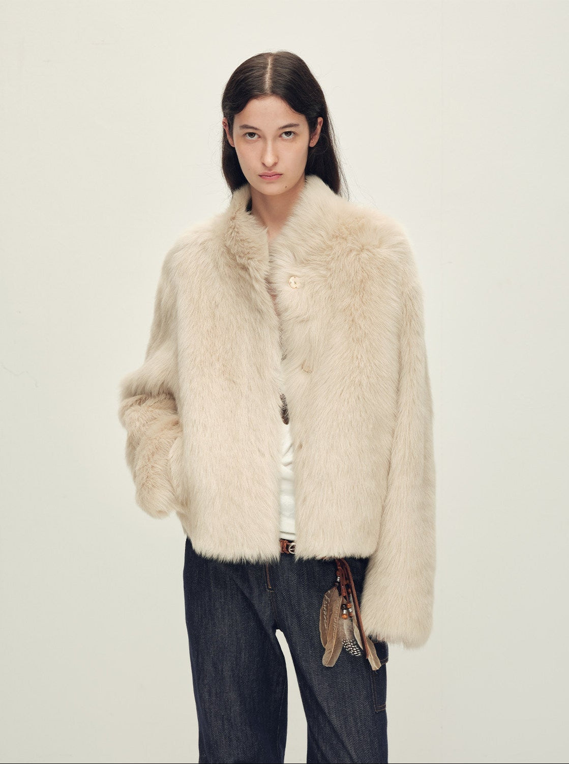 "Healing Eros" casual stand - up collar short Toscana Shearing Coat winter