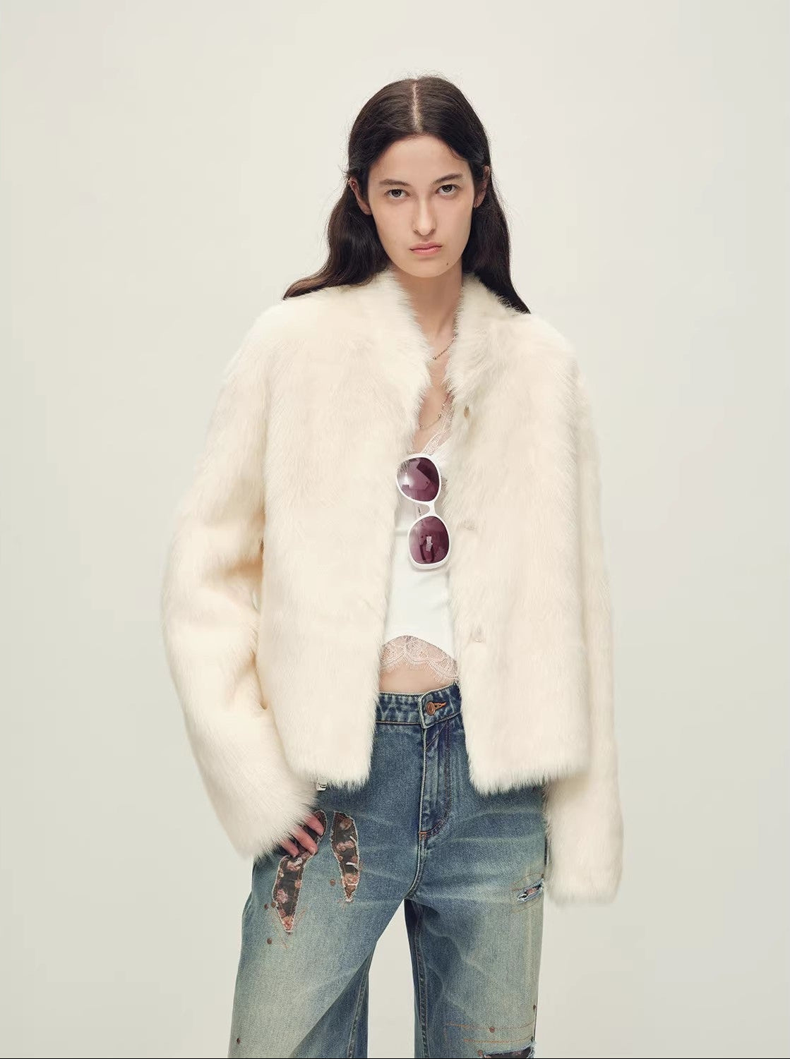 "Healing Eros" casual stand - up collar short Toscana Shearing Coat winter