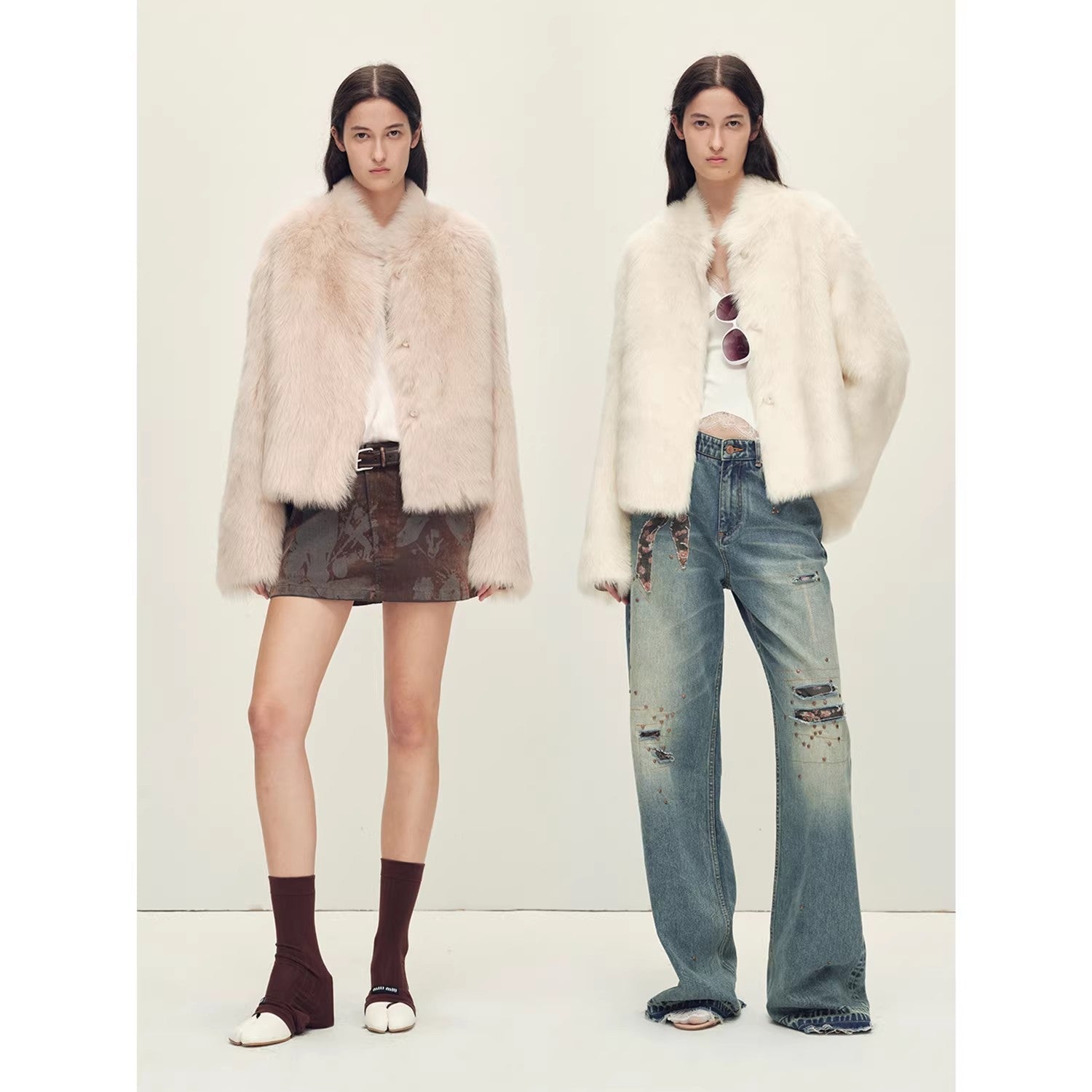 "Healing Eros" casual stand - up collar short Toscana Shearing Coat winter