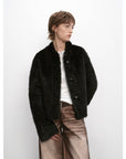 "Healing Eros" casual stand - up collar short Tuscan sheepskin fur coat winter - variant_title