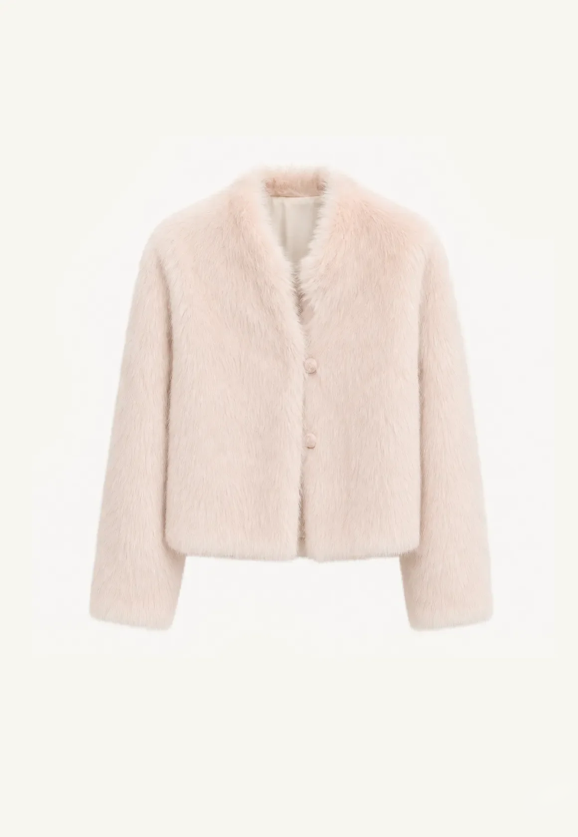 Healing Eros dirty pink Toscana shearling stand-collar coat product cutout