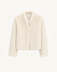 Healing Eros white Toscana shearling stand-collar coat product cutout