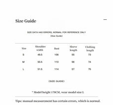 Heartbeat fox fur coat size guide for S, M and L