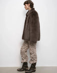 Heartbeat Mark dark brown Toscana shearling coat, three-quarter full-length view