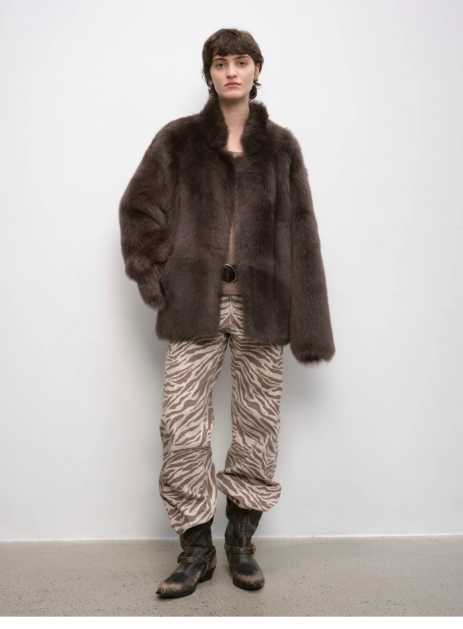 "Heartbeat Mark" Tuscany sheepskin women's short fur coat - variant_title