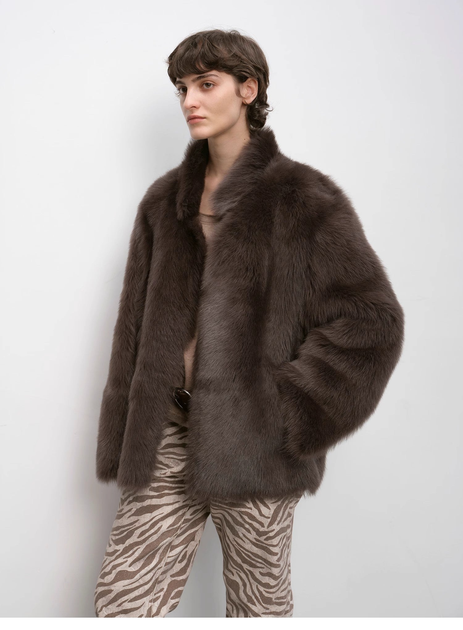 "Heartbeat Mark" Tuscany sheepskin women's short fur coat - variant_title