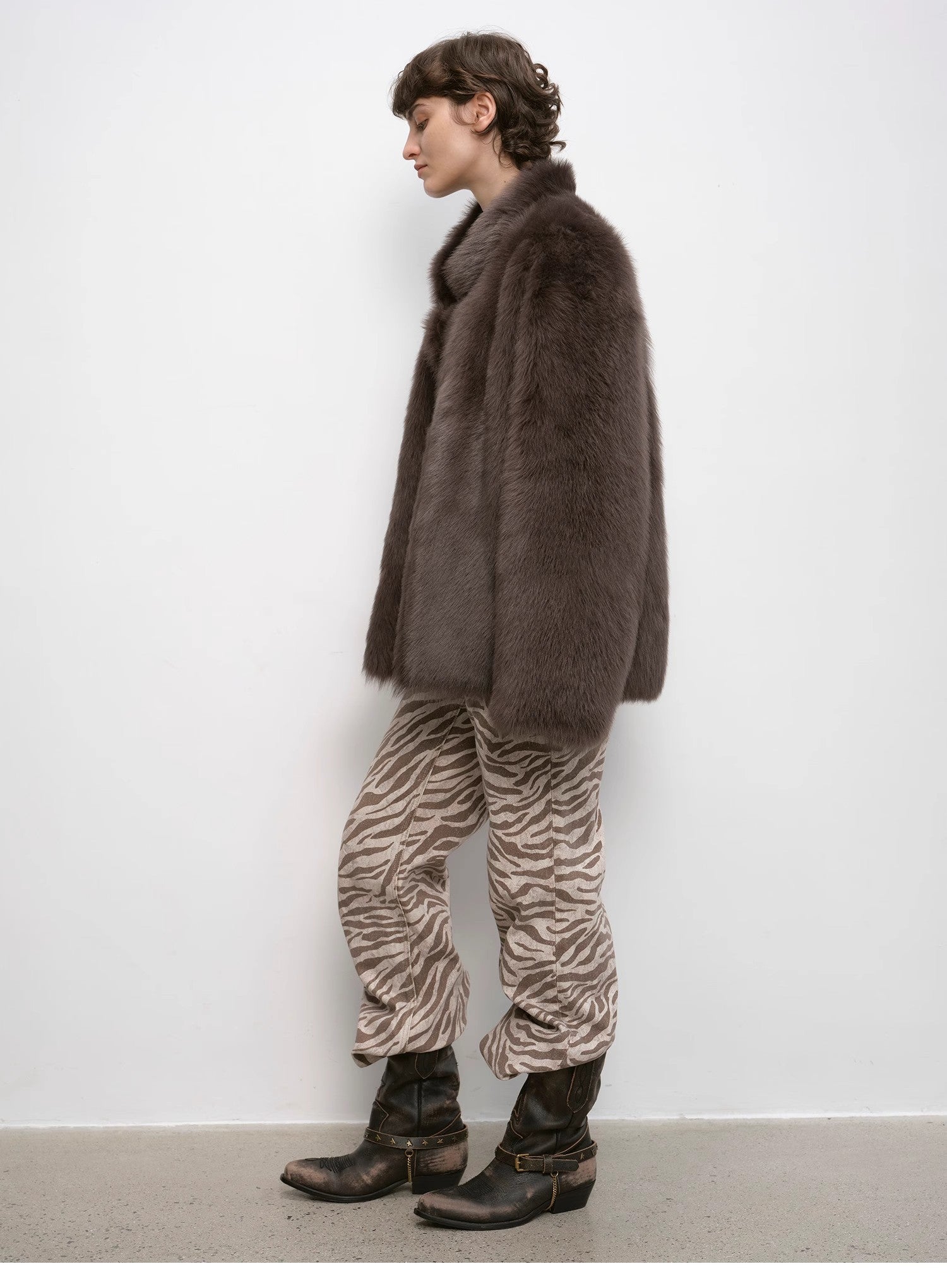 "Heartbeat Mark" Tuscany sheepskin women's short fur coat - variant_title