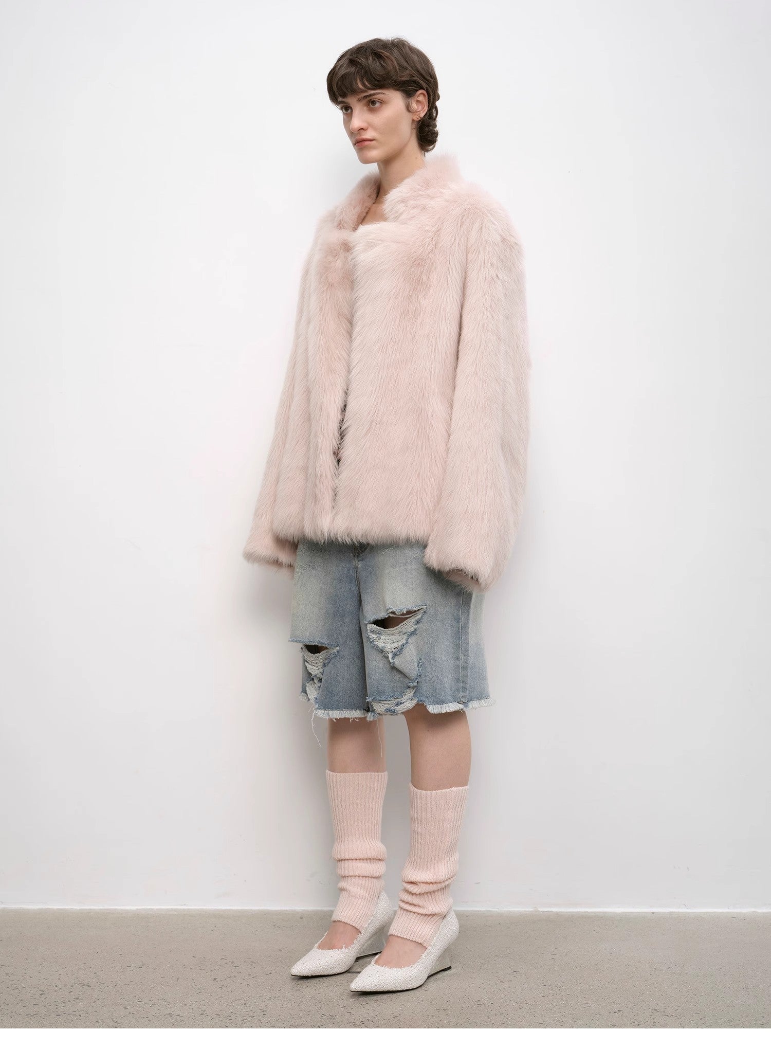 "Heartbeat Mark" Tuscany sheepskin women's short fur coat - variant_title