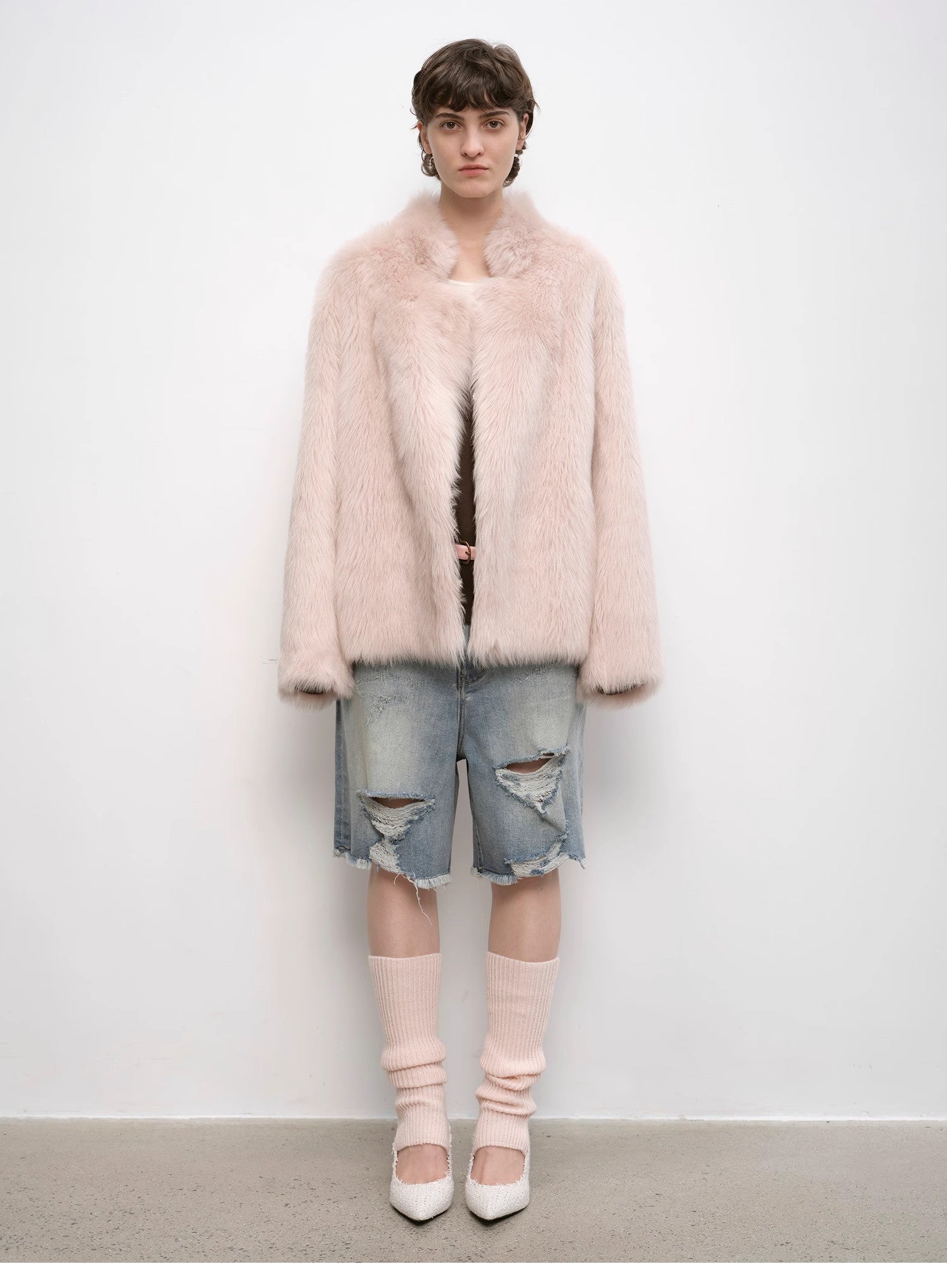 "Heartbeat Mark" Tuscany sheepskin women's short fur coat - variant_title