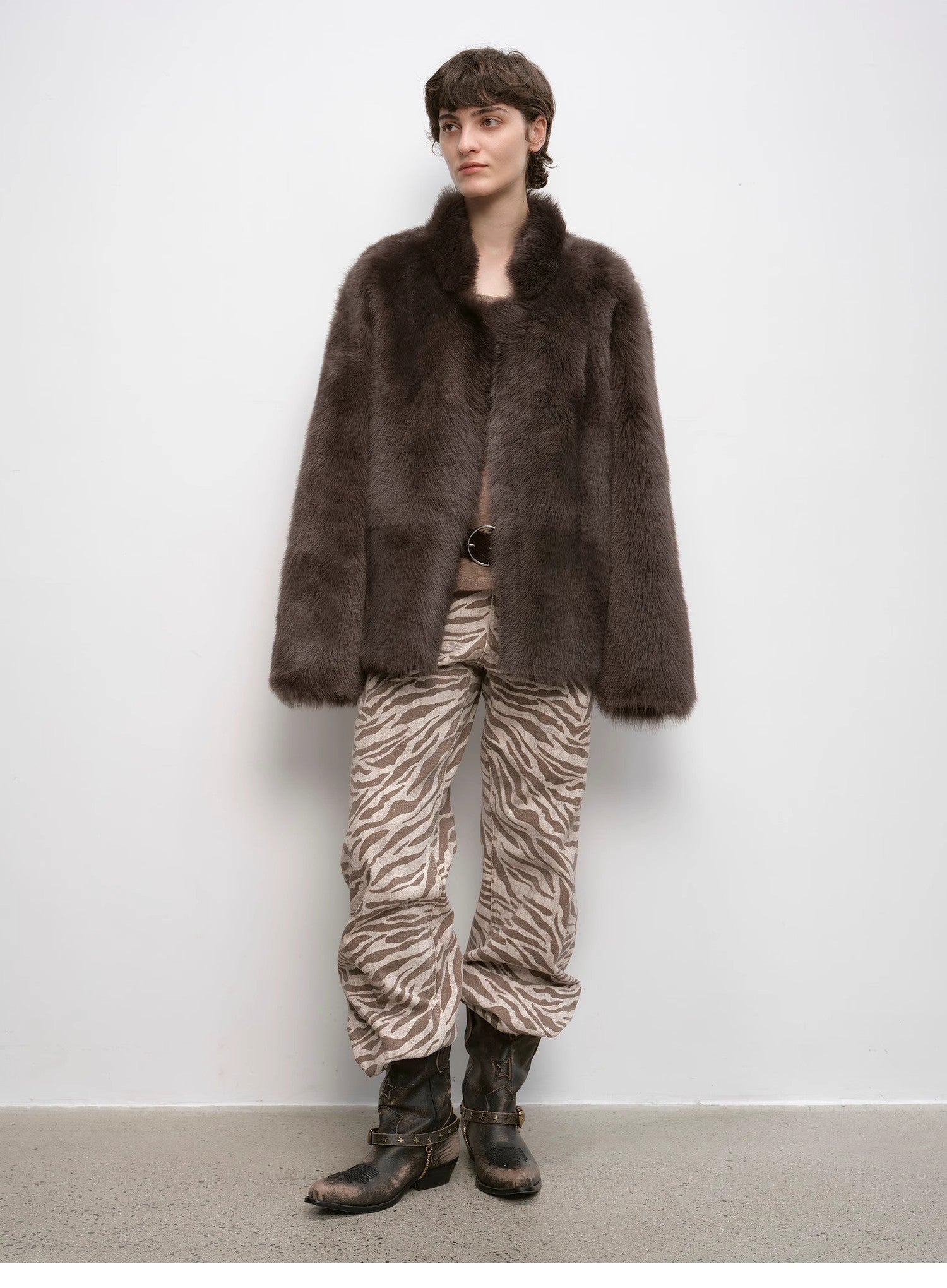 "Heartbeat Mark" Tuscany sheepskin women's short fur coat - variant_title