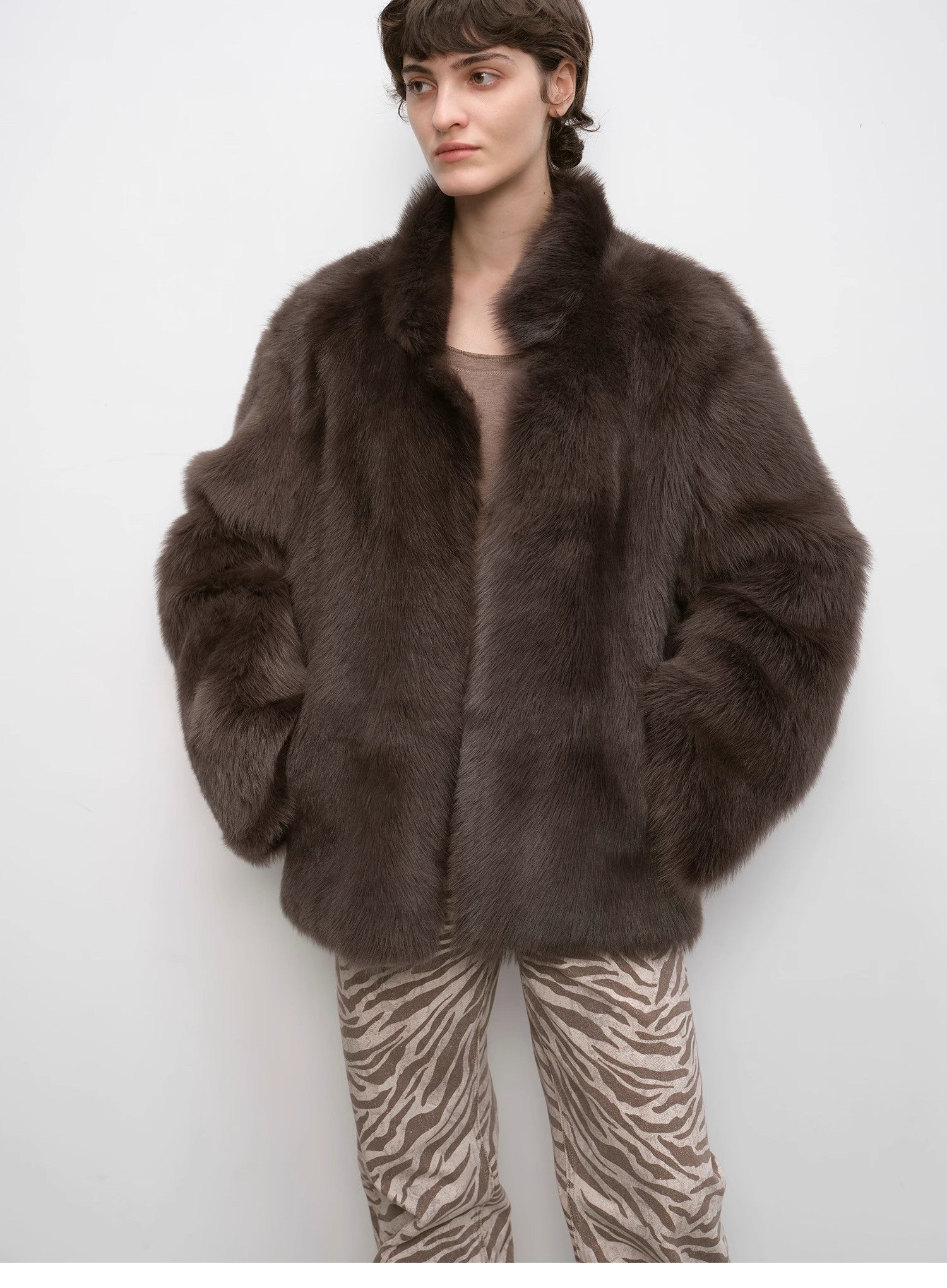 "Heartbeat Mark" Tuscany sheepskin women's short fur coat - variant_title