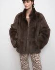 "Heartbeat Mark" Tuscany sheepskin women's short fur coat - variant_title
