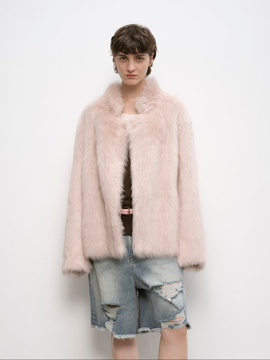 "Heartbeat Mark" Tuscany sheepskin women's short fur coat - variant_title