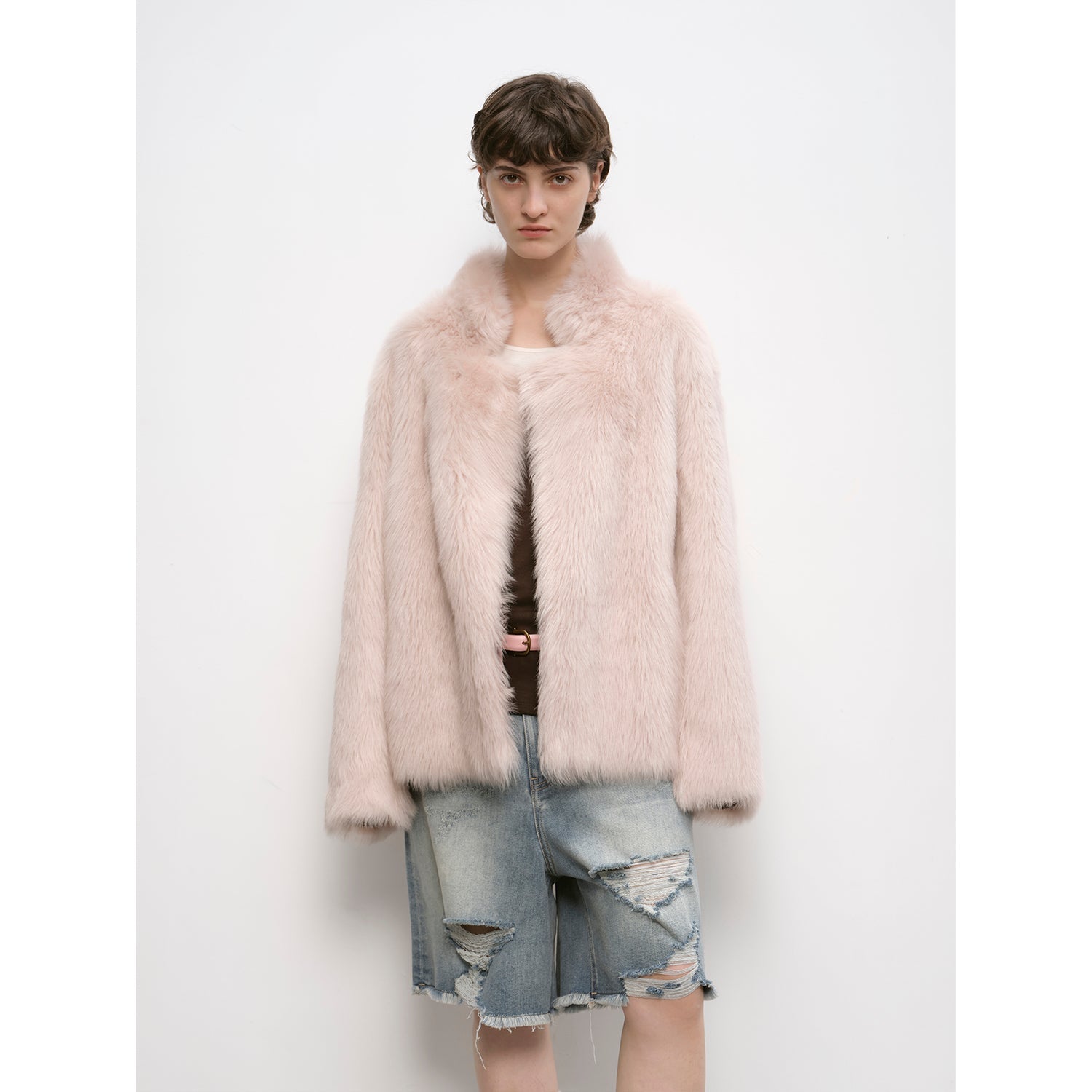 "Heartbeat Mark" Tuscany sheepskin women's short fur coat - variant_title