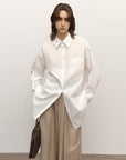 "Heart's Desire" high - end high - density nylon cotton drapes stylish all - match silhouette shirt - variant_title