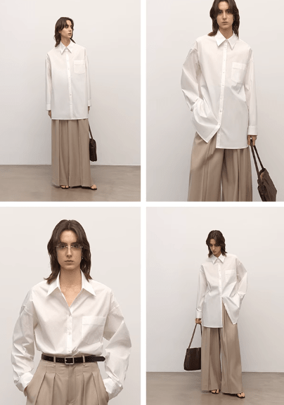 "Heart's Desire" high - end high - density nylon cotton drapes stylish all - match silhouette shirt - variant_title