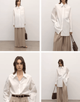 "Heart's Desire" high - end high - density nylon cotton drapes stylish all - match silhouette shirt - variant_title