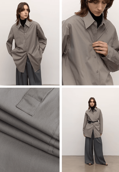 "Heart's Desire" high - end high - density nylon cotton drapes stylish all - match silhouette shirt - variant_title
