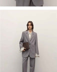 Heavy fine twill worsted wool, asymmetrical collar design, basic classic two - button suit - variant_title