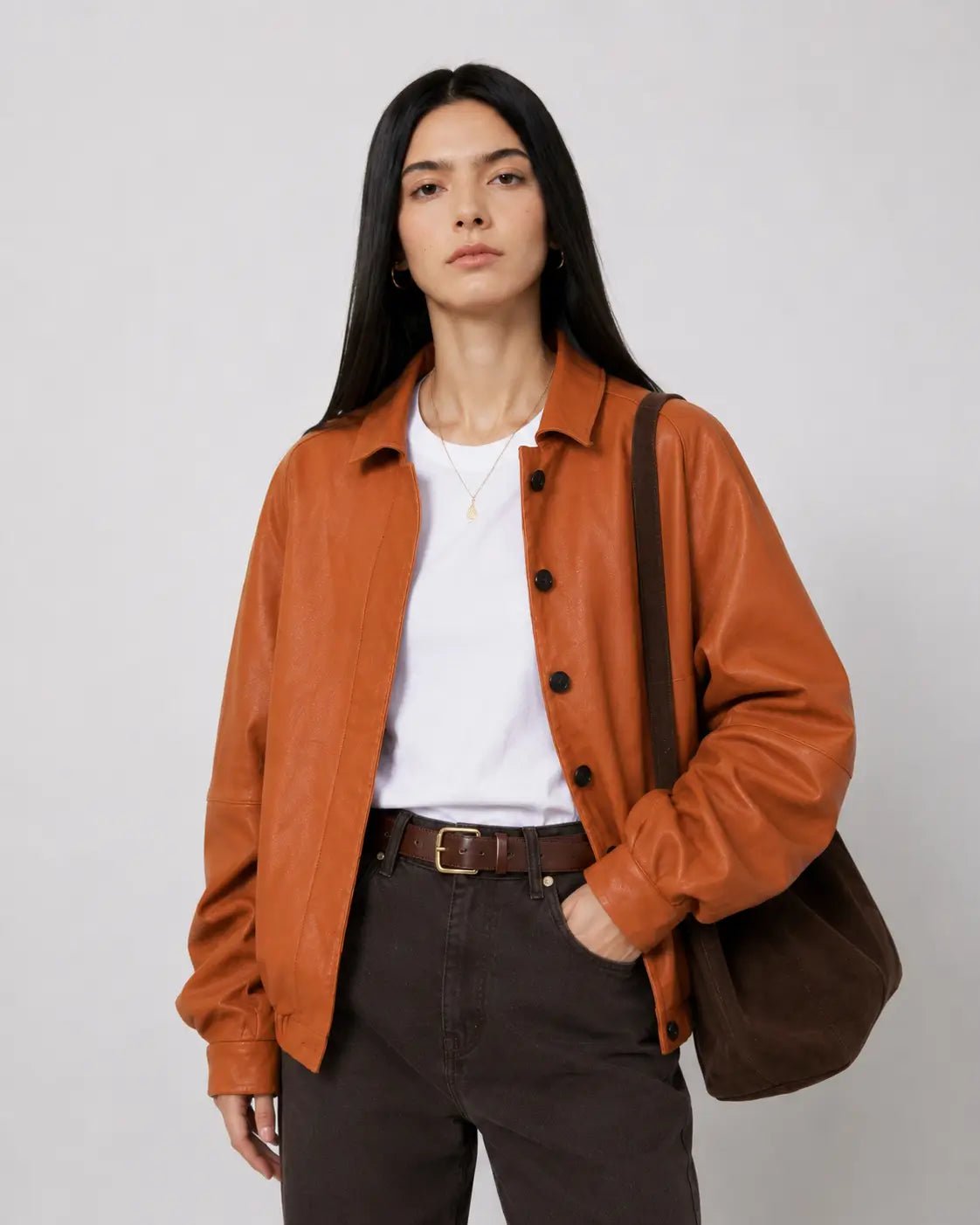 Heavy Wash Waxed Sheepskin Jacket Genuine Leather Outerwear "Sydney Reincarnation"Firelady Fur