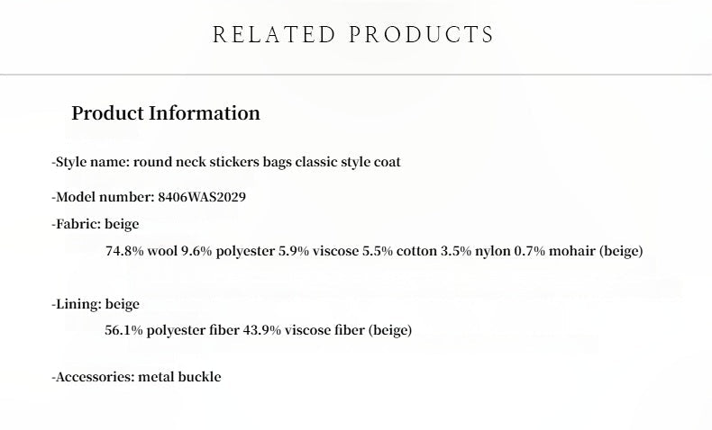 Heavy wool tweed high - end exquisite round neck patch pocket slim Chanel jacket for women - variant_title