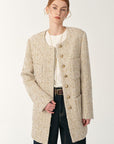 Heavy wool tweed high - end exquisite round neck patch pocket slim Chanel jacket for women - variant_title