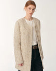 Heavy wool tweed high - end exquisite round neck patch pocket slim Chanel jacket for women - variant_title