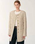 Heavy wool tweed high - end exquisite round neck patch pocket slim Chanel jacket for women - variant_title