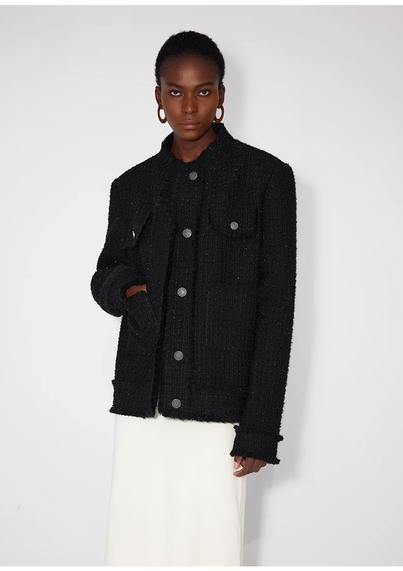 Heavy wool wool edged exquisite high - end small fragrant style jacket for women - variant_title