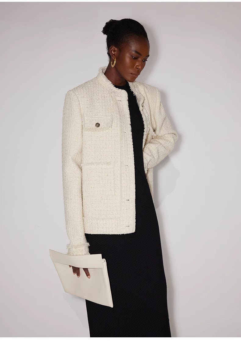 Heavy wool wool edged exquisite high - end small fragrant style jacket for women - variant_title